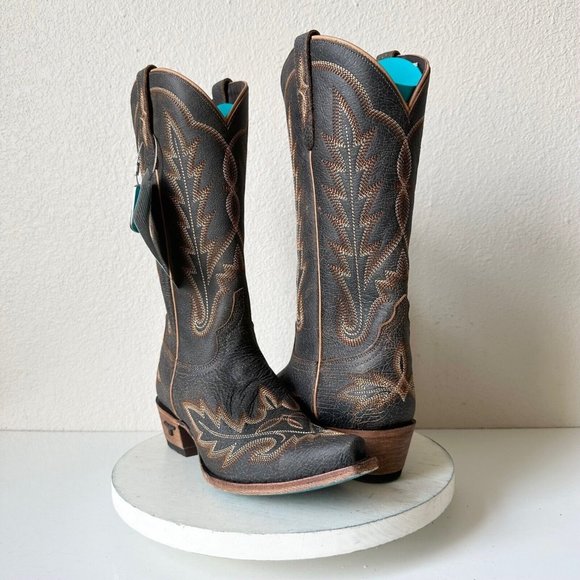 Lane Boots Shoes - NEW Lane LEXINGTON Womens Western Boots Sz 9.5 Brown Cowboy Snip Toe 13" Tall